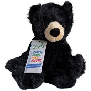 Nature Planet Eco Pal Black Bear 9 Inch Eco Friendly Plush Stuffed Animal. NEW
